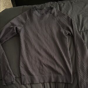 lululemon athletica Black Ribbed Crewneck long sleeve